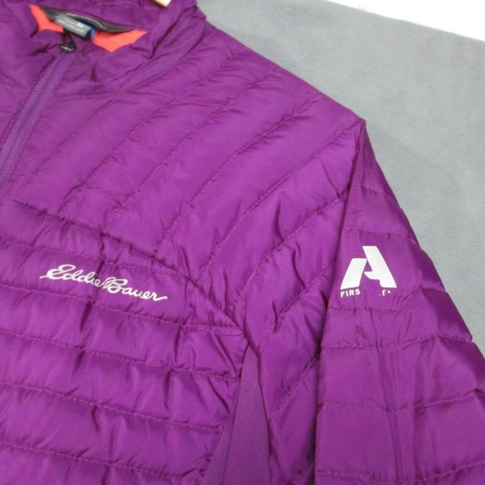 Eddie Bauer First Ascent Down Jacket Womens Medium Purple StormDown 800 Puffer - Picture 3 of 14